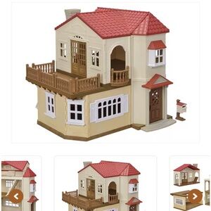 Calico Ctitter Dollhouse with Red Roof and Secret Attic